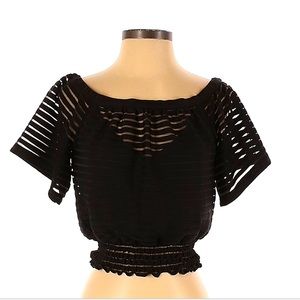 Tracy Reese Black Crop Top Blouse